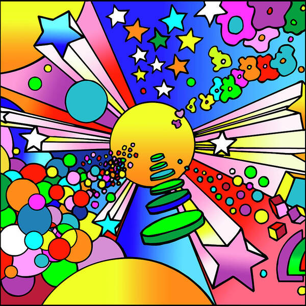 Cosmic Expanding Art Print featuring the digital art Cosmic Expanding #1 by Howie Green