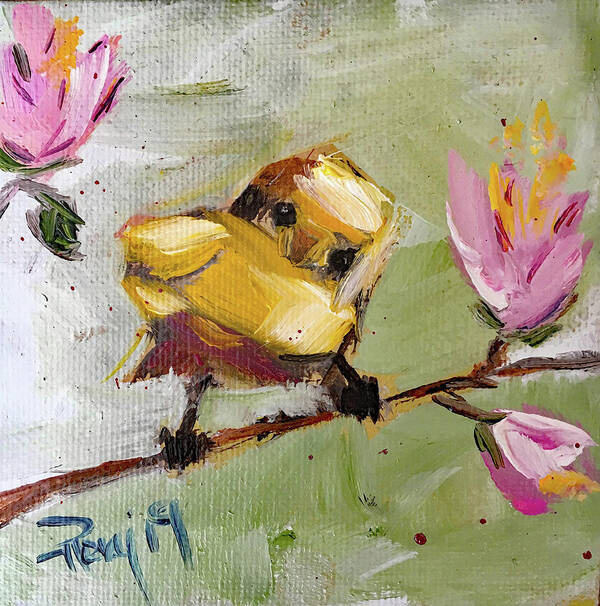 Bird Art Print featuring the painting Hey Cutie by Roxy Rich