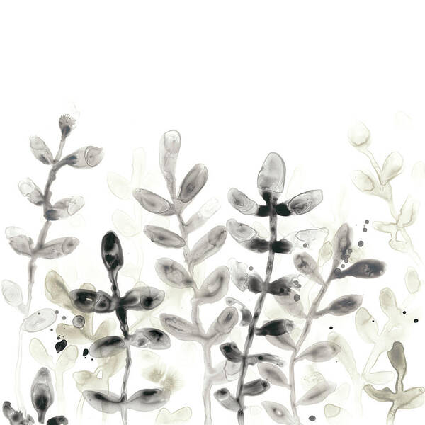 Botanical Art Print featuring the painting Liquid Stems I #1 by June Erica Vess