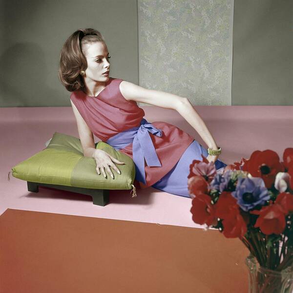 Fashion Art Print featuring the photograph Model In A Larry Aldrich Ensemble #1 by Horst P. Horst