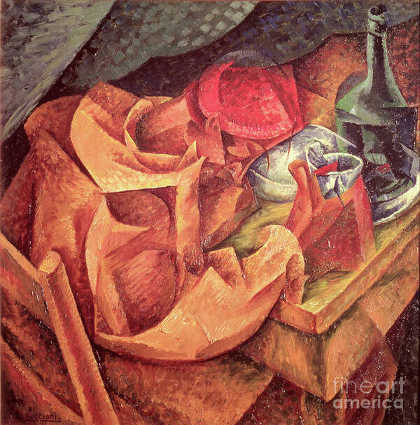 Art Art Print featuring the painting The Drinker, 1914 by Umberto Boccioni