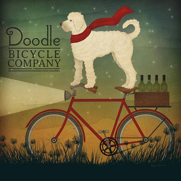 Advertisement Art Print featuring the painting White Doodle On Bike Summer #1 by Ryan Fowler