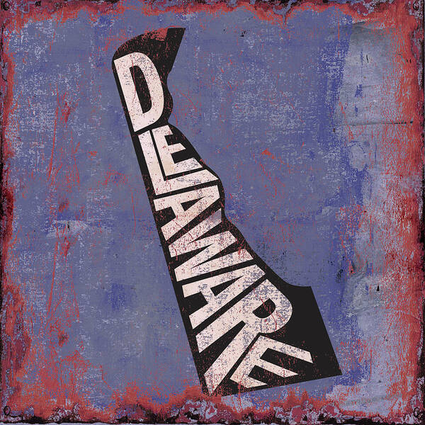 State Art Print featuring the mixed media Delaware #2 by Art Licensing Studio