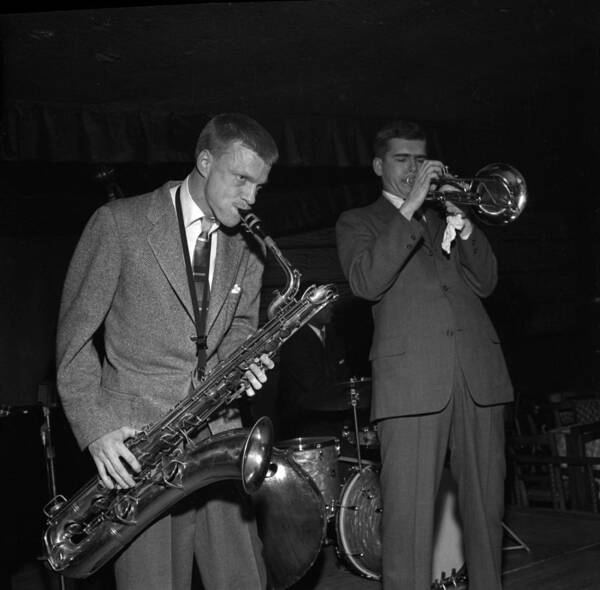 1950-1959 Art Print featuring the photograph Gerry Mulligan Quartet At Basin St #3 by Donaldson Collection
