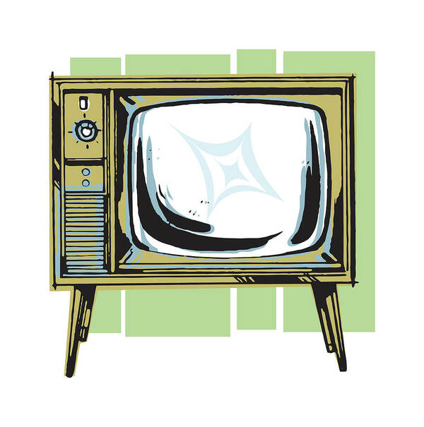 Audio Visual Art Print featuring the drawing Television #38 by CSA Images