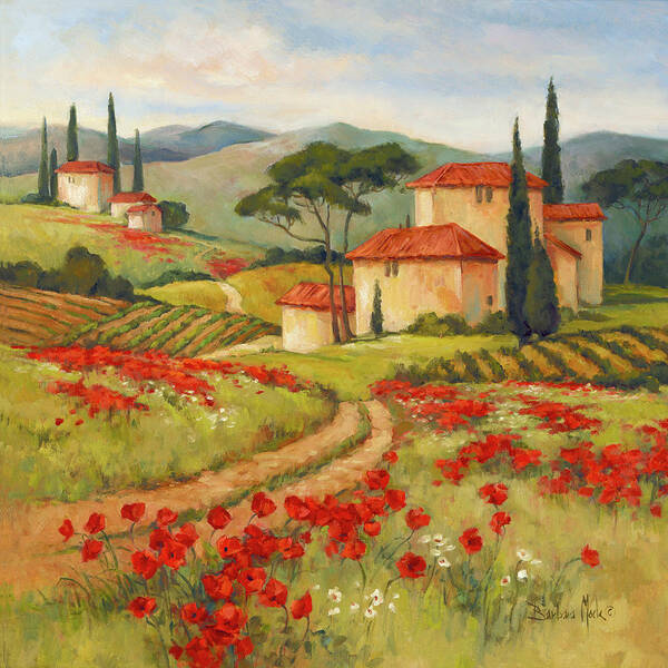 38814 Tuscan Dream Ii Art Print featuring the painting 38814 Tuscan Dream II by Barbara Mock