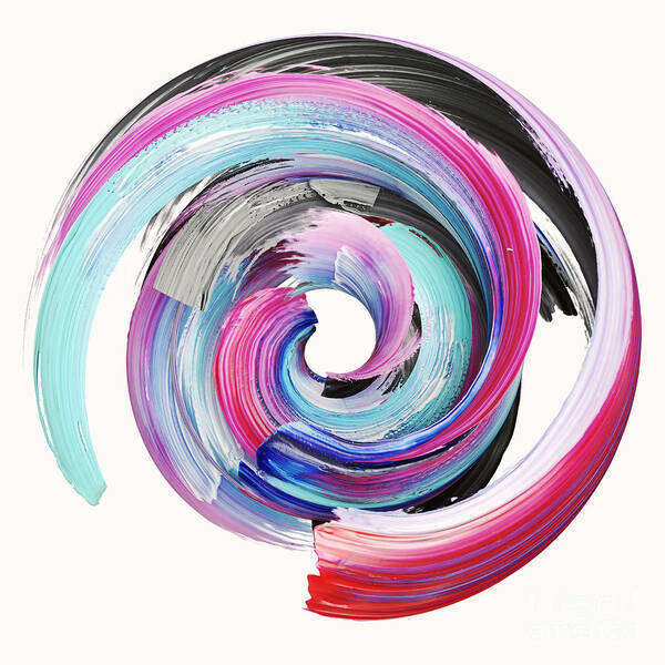 Gouache Art Print featuring the photograph 3d Rendering, Abstract Twisted Brush by Wacomka