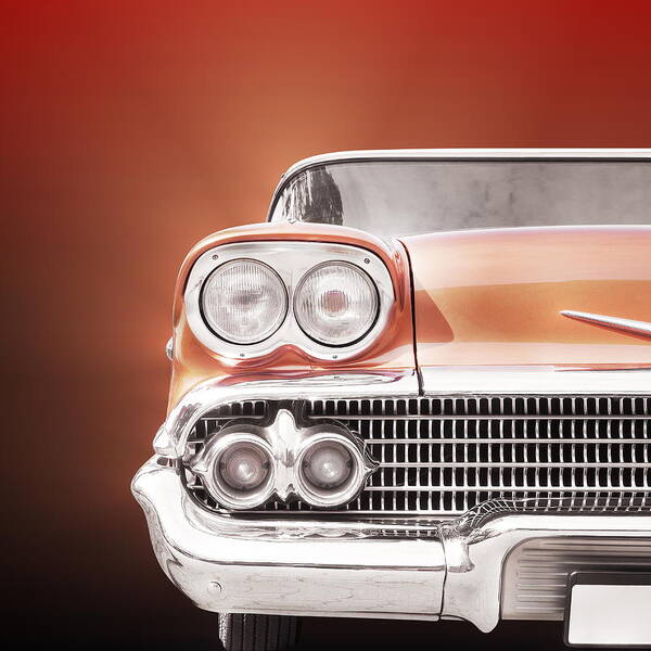 Impala Art Print featuring the photograph American Classic Car Impala 1958 Sport Coupe #5 by Beate Gube