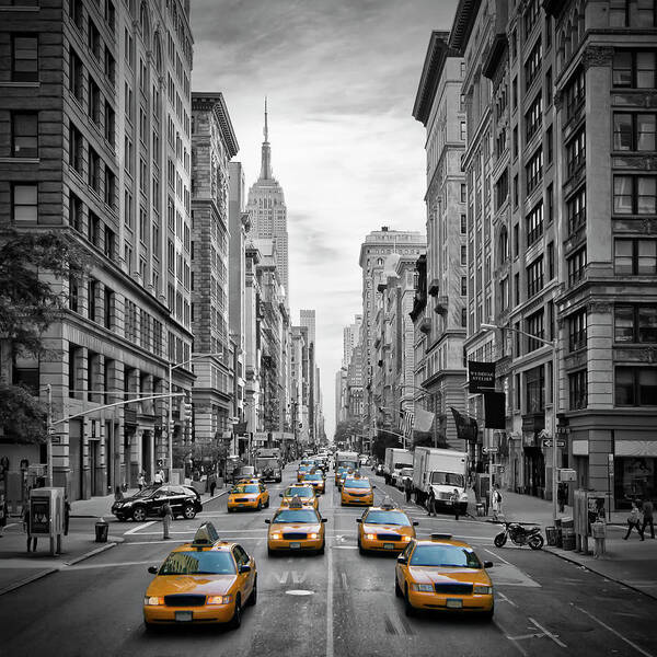 Fifth Avenue Art Print featuring the photograph 5th Avenue NYC Traffic II by Melanie Viola