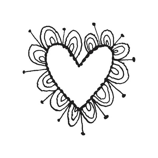 Affection Art Print featuring the drawing Heart Doily #6 by CSA Images