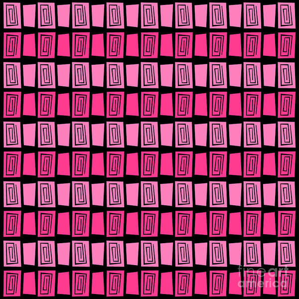 Pink Art Print featuring the digital art Mid Century Modern Maze by Donna Mibus