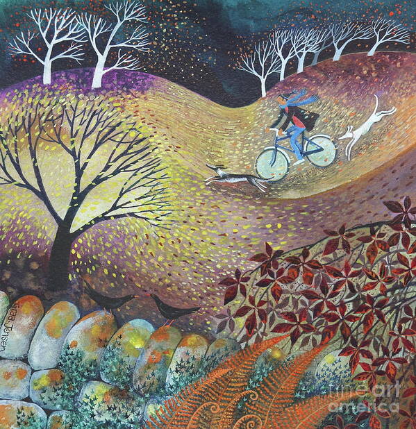 Wind Art Print featuring the painting A windy day by Lisa Graa Jensen
