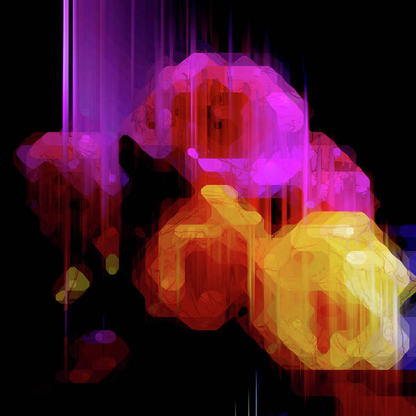 Abstract Art Print featuring the photograph Abstract Bright Color Roses by Ikon Images