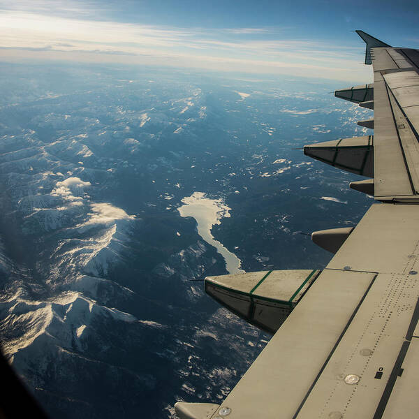 Looking At View Art Print featuring the digital art Aerial View Of British Columbia From Aeroplane by Rosanna U