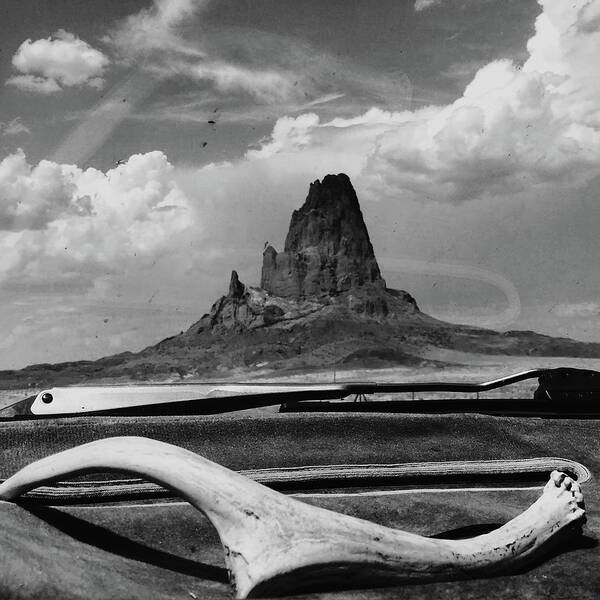 Drive By Photo Art Print featuring the photograph Agathla and Antler by Jonathan Thompson