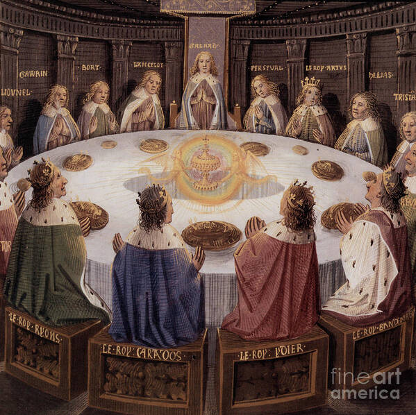 Knights Art Print featuring the painting Arthurian legend, the knights of the round table by European School