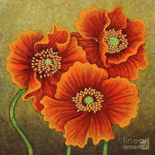 Poppy Art Print featuring the painting Autumn Encroaches by Amy E Fraser