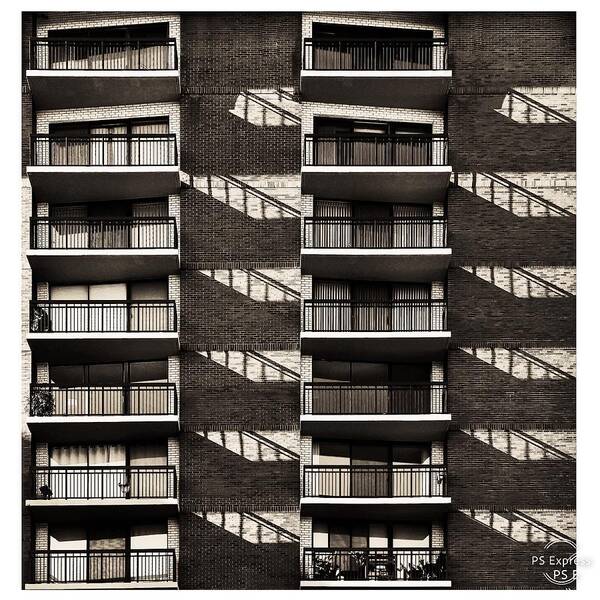 Urban Art Print featuring the photograph Balconies - Boston Ma by Arnon Orbach
