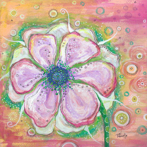 Flower Painting Art Print featuring the painting Be Still My Heart by Tanielle Childers