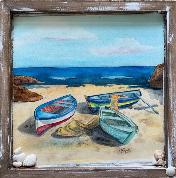  Art Print featuring the painting Beached by Diane Ziemski