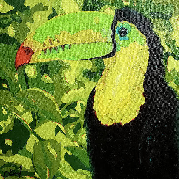 Toucan Art Print featuring the painting Beaker Bob by Cheryl Bowman