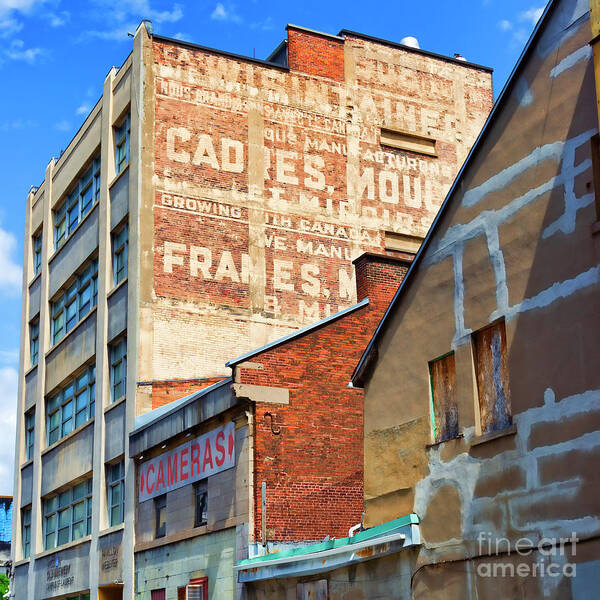 Square Art Print featuring the photograph Bilingual Ghost Sign by Lenore Locken
