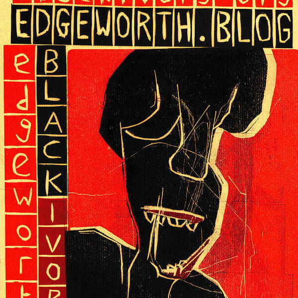 Text Art Print featuring the relief Black Ivory Laughter by Edgeworth Johnstone