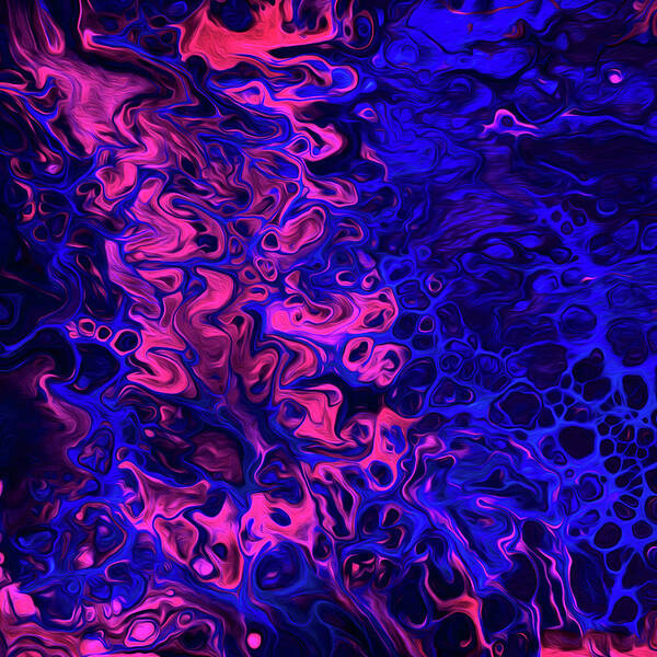 Fluid Art Print featuring the mixed media Blacklight by Jennifer Walsh