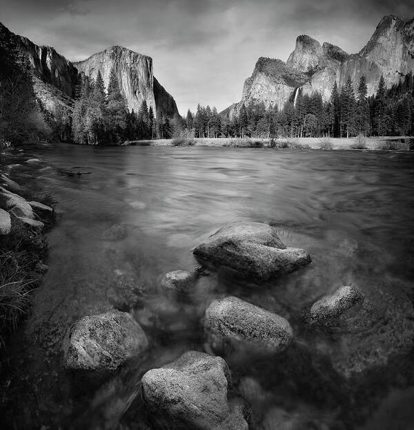 Tranquility Art Print featuring the photograph Blurred View Of Water Rushing Over by Chris Clor