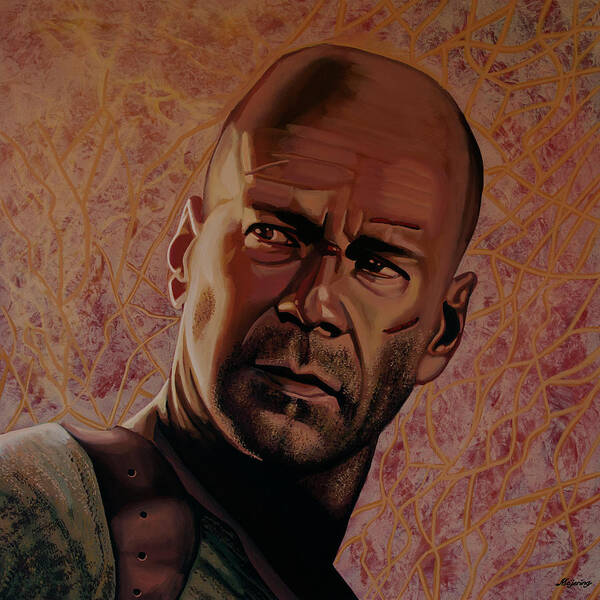 American Actor Art Print featuring the painting Bruce Willis Painting by Paul Meijering