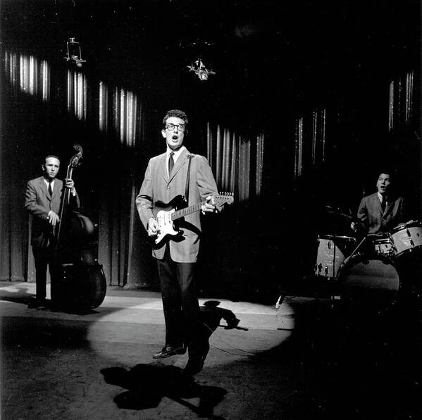 1950-1959 Art Print featuring the photograph Buddy Holly & The Crickets by Michael Ochs Archives