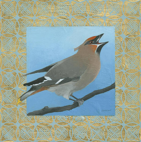 Animals Art Print featuring the painting Cedar Waxwing by Kathrine Lovell