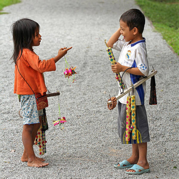 #cambodia #angkor #children #games #playingtogether #youth Art Print featuring the photograph Children Games by Olivier Schram