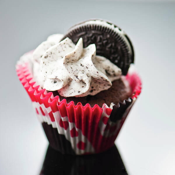 White Background Art Print featuring the photograph Chocolate Cupcake by Christina Børding