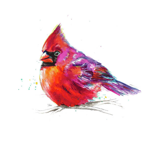 Christmas Art Print featuring the painting Christmas Cardinal I by Patricia Pinto