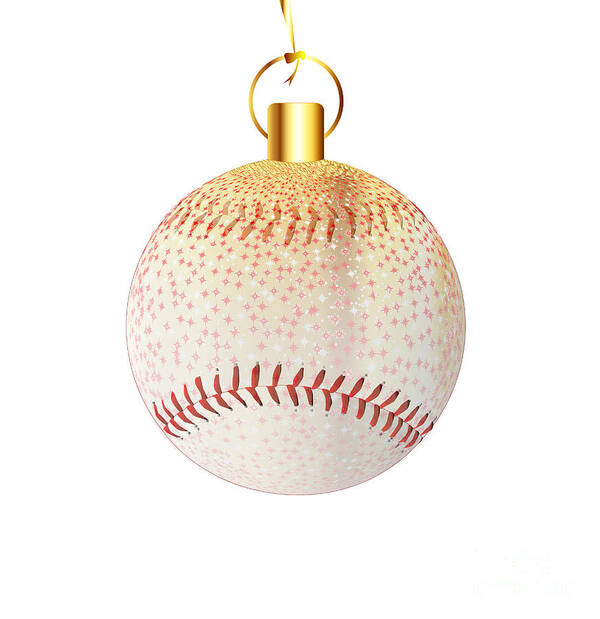 Christmas Art Print featuring the digital art Christmas Decoration Baseball by Bigalbaloo Stock