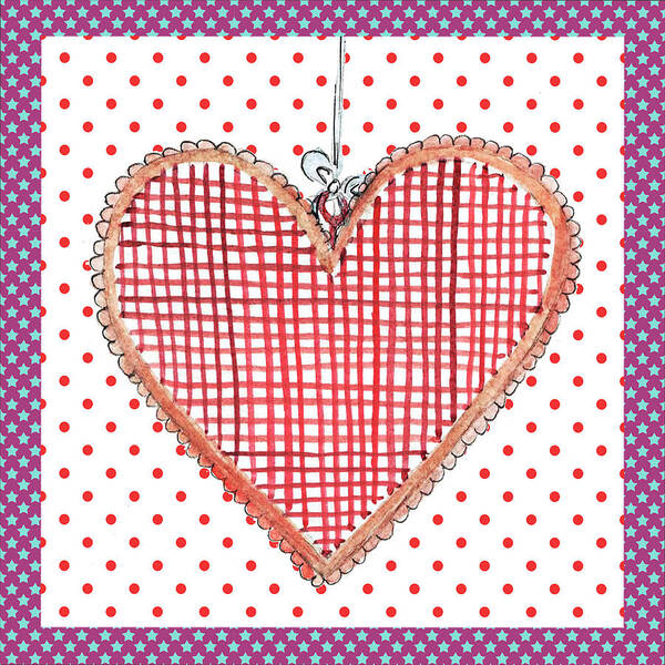 Christmas Art Print featuring the mixed media Christmas Heart by Effie Zafiropoulou