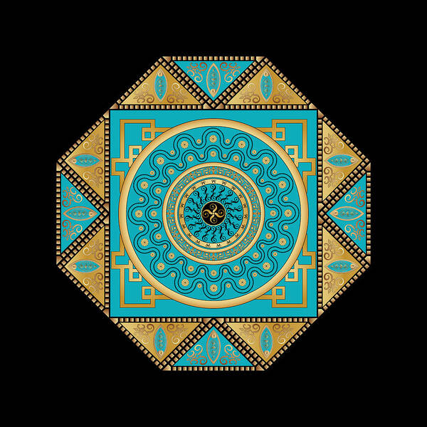 Mandala Art Print featuring the digital art Circumplexical No 3557 by Alan Bennington
