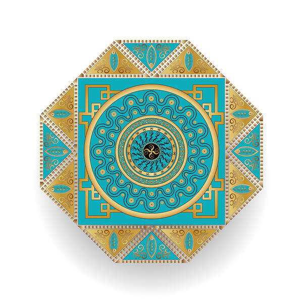 Mandala Art Print featuring the digital art Circumplexical No 3558 by Alan Bennington