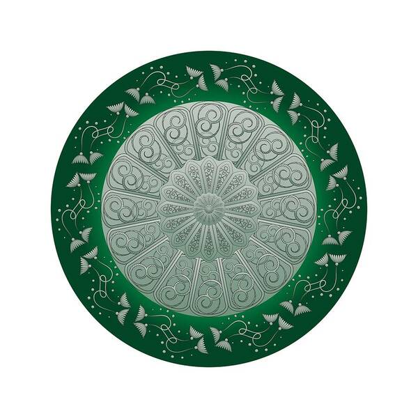 Mandala Art Print featuring the digital art Circumplexical No 3690 by Alan Bennington