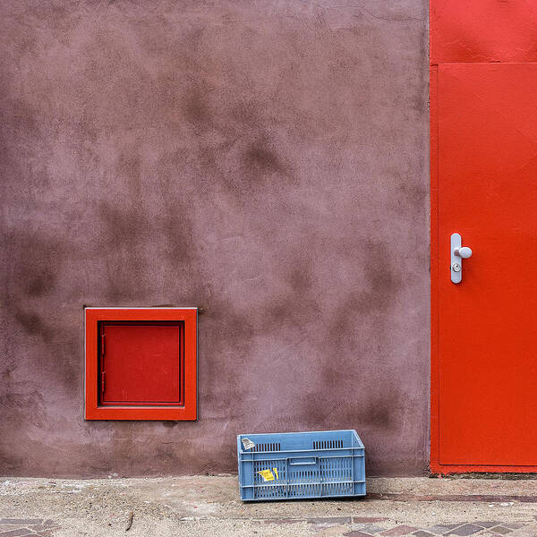Netherlands Art Print featuring the photograph Composition With A Blue Crate by Susanne Stoop