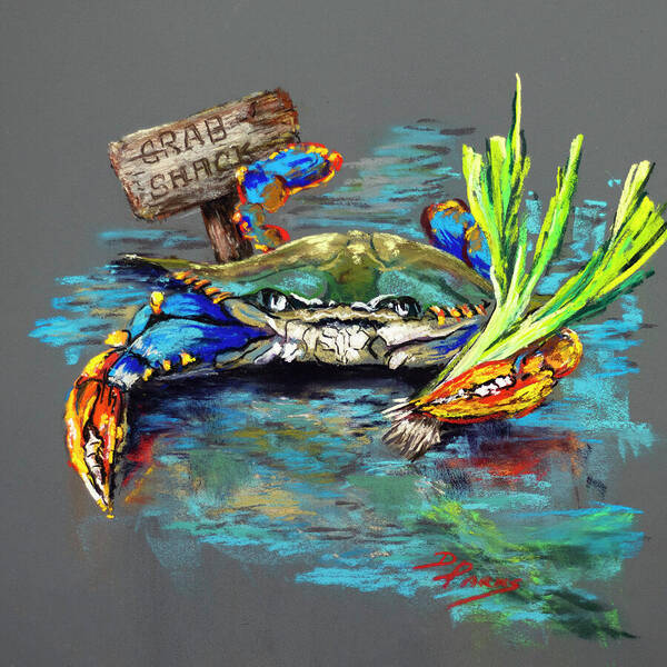 Blue Crab Art Print featuring the painting Crab Shack by Dianne Parks