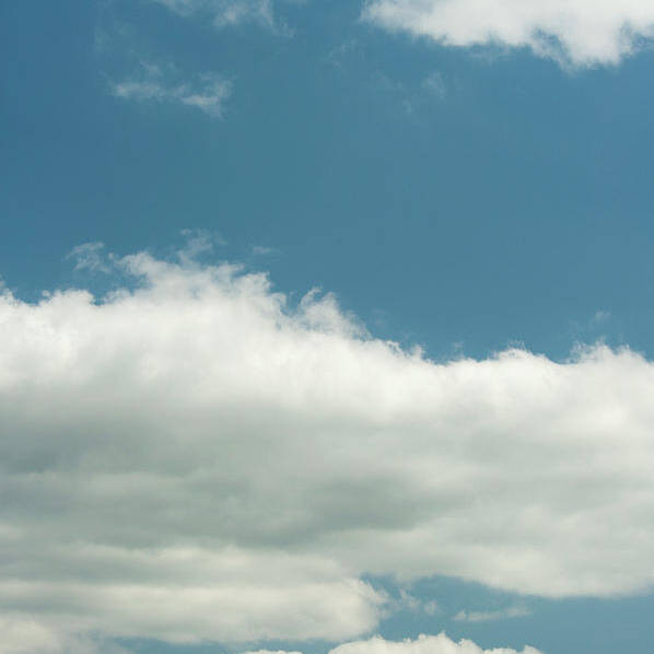 Tranquility Art Print featuring the photograph Cumulus Clouds In Blue Sky by Brian Stablyk