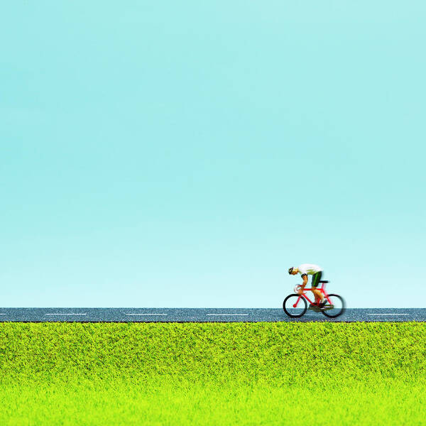 People Art Print featuring the photograph Cyclist by Ultra.f