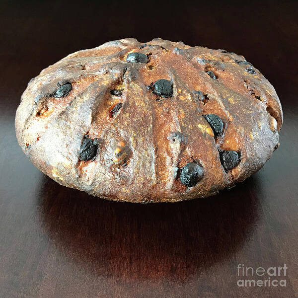 Bread Art Print featuring the photograph Dark Chocolate Chip, Walnut, Whole Grain Rye Sourdough 1 by Amy E Fraser