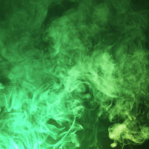 Dark Green Smoke Cloud Background Art Print by Floriana 