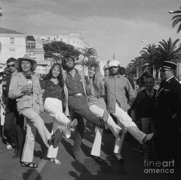 Film Festival Art Print featuring the photograph Easy Rider Actors In Cannes by Bettmann