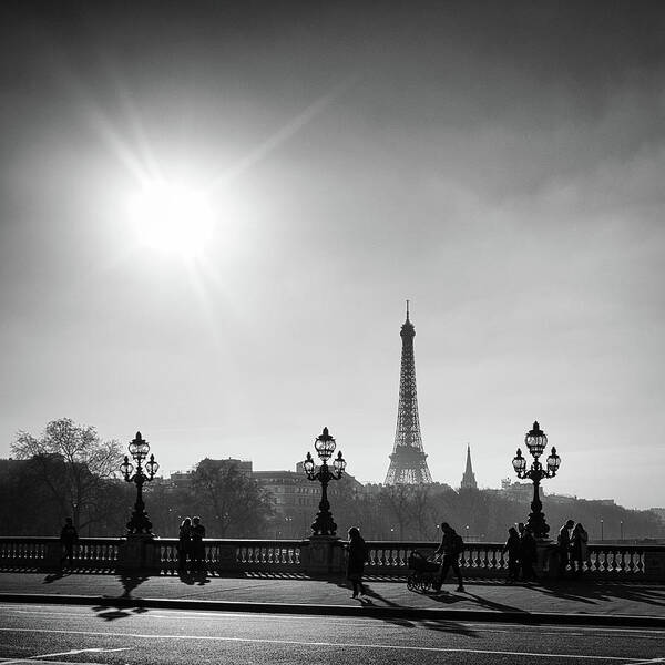 Eiffel Art Print featuring the photograph Eiffel Tower from Pont Alexandre 1 by Nigel R Bell