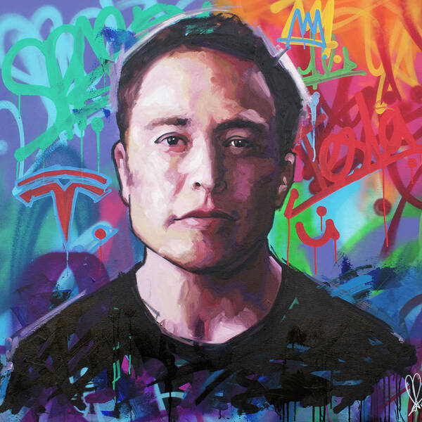 Elon Musk Art Print featuring the painting Elon Musk by Richard Day