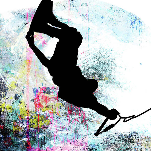 Extreme Wakeboard 3 Art Print featuring the mixed media Extreme Wakeboard 3 by Lightboxjournal